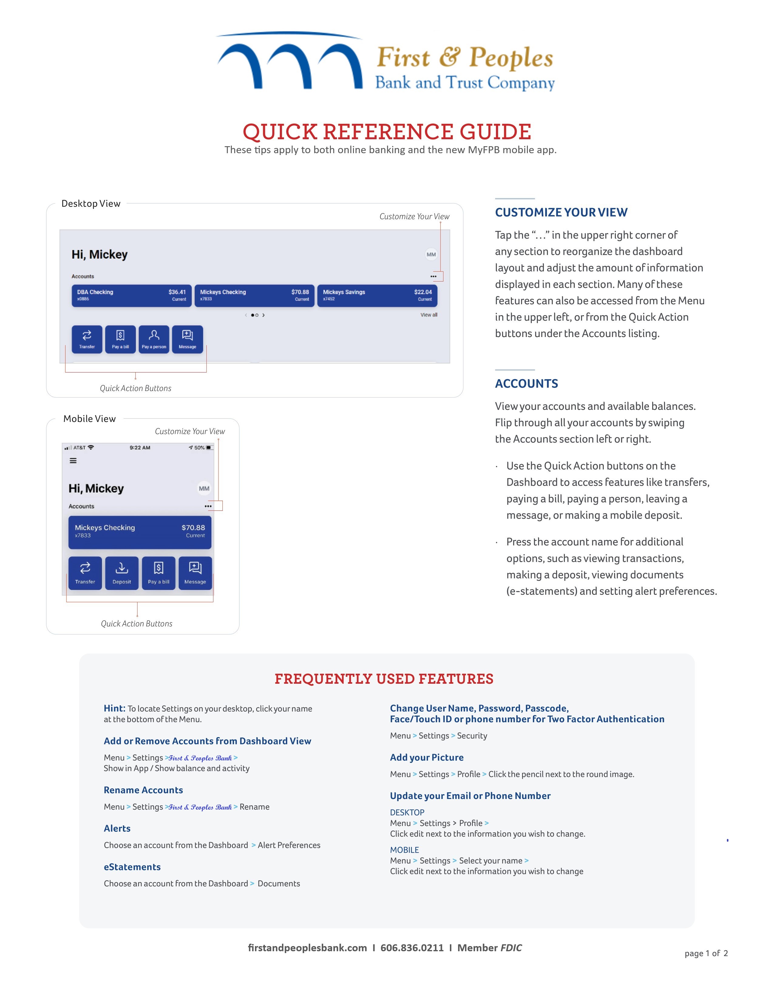 OLB quick reference guide page 1